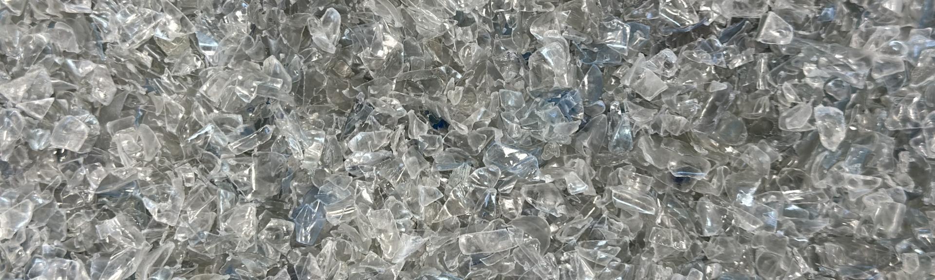Gerecyclede PET-vlokken, transparant