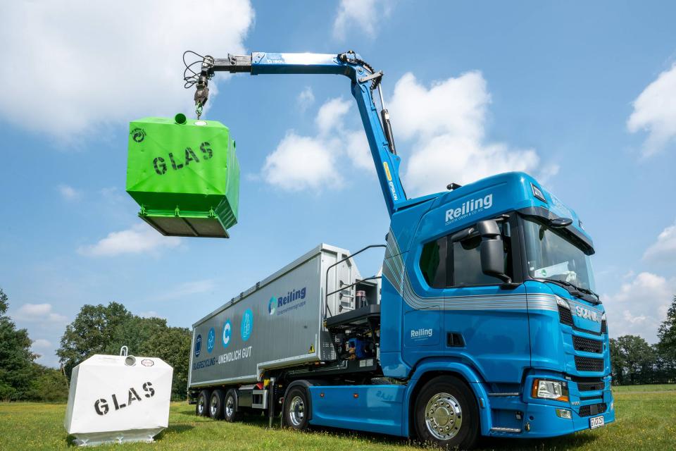 Leeghalen van glasbakken
