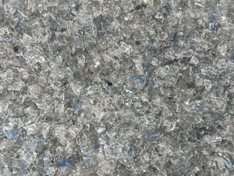 Gerecyclede PET-vlokken, transparant